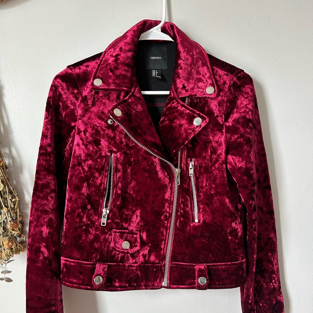 Crushed Velvet Moto Jacket